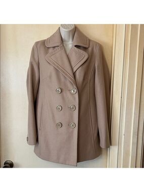 New York & Company Double Breasted Tan Pea Coat size 4